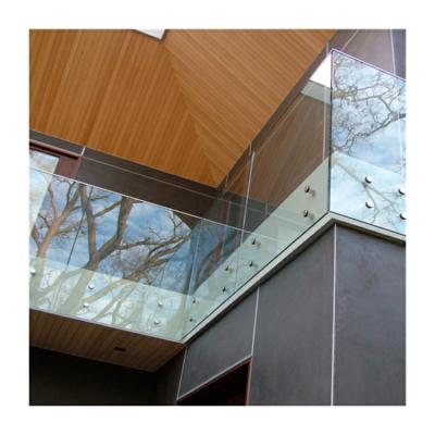 China Outdoor Balcony Standoff Glass Railing Stainless Steel 304 Hardware Balustrade en venta
