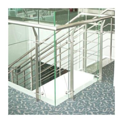China Led designed glass balusters restaurant patio fence 12mm thick glass stainless steel wire railing for sale