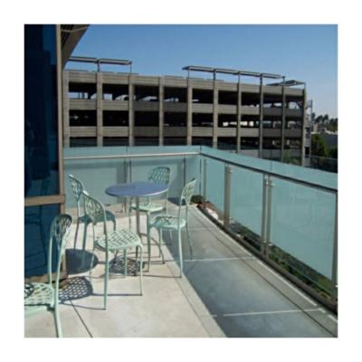 China Blue tinted glass balustrades pictures of balcony railings panel decking balustrade for sale