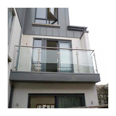 China Modern Glass Balcony Fence WA-RBG1478 Carben Steel 304SS Exterior Railing for sale