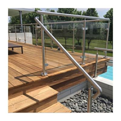 China ANSI Z97 Glass Balustrade Handrail Black Front Porch Railing Parts for sale