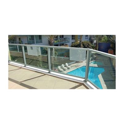 China Commercial aluminum railing systems tempered glass railing panels factory aluminum glass balcony railing for sale