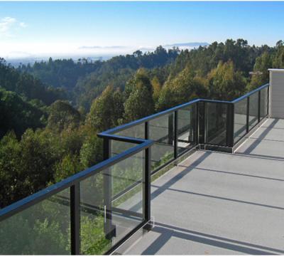 China Weather Resistant Aluminium Channel Frameless Glass Balcony Railing for sale