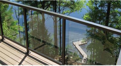 China Customized Aluminum Frame Glass Railing Flooring Mounted For Deck à venda