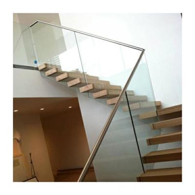 China Modern wood floating stairs woods handle rails tropical acacia floating tread for sale