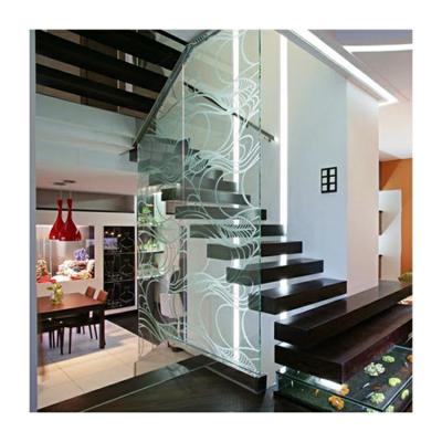 China Floating wood stairs manufactory wooden stair basket floating staircase supplier for sale