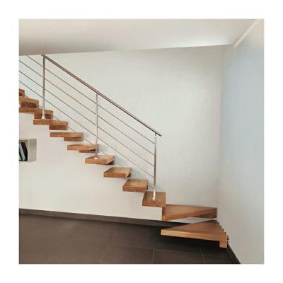 China Oak Wood Cantilever Floating Stairs With Treadboard Floating Straight Staircase en venta
