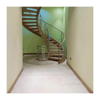 China Wooden Treads Staircase Cost Curved Glass Charlottetown Curved Stairway Modern Arc Stair Indoor Glass/ Metal Fence Customize for sale