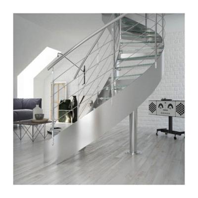中国 Indoor decoration fiber glass treads curved staircase pictures of curved stairway 販売のため