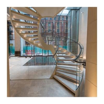 中国 Solid Curved Wooden Staircase Tread Spiral Staircase Stairway Lifts 販売のため