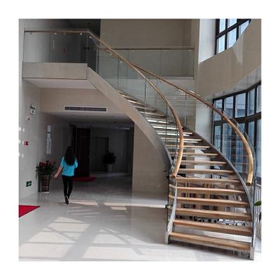 中国 Timber treads curved stairs for deck Darwin curved stairway uk 販売のため