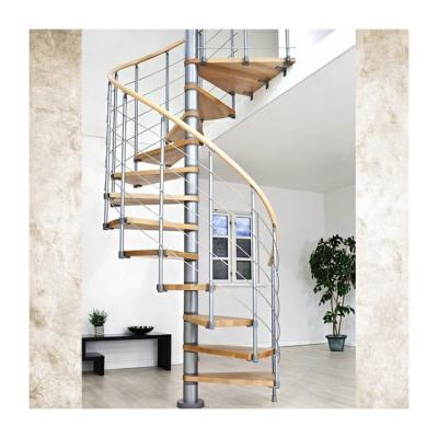 中国 Central frame support wood stair design garden spiral staircase 販売のため