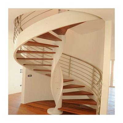 China Single stringer wood tread stair helical staircase for sale