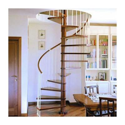 China Factory spiral staircase with solid wood tread drawing spiral stairs for sale