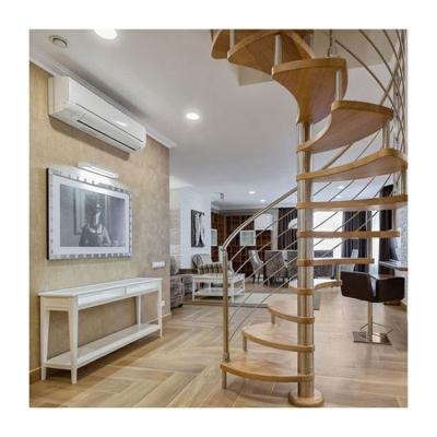 China Wholesale agent used indoor spiral stair timber wood step spiral staircase for sale