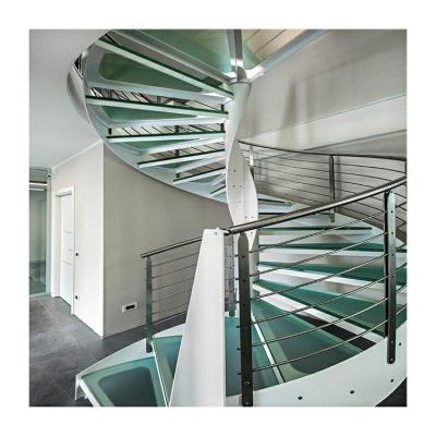 China House project low cost staircase design space saving glass spiral stairs for sale