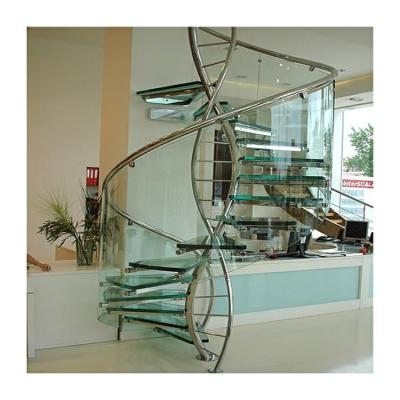China Villa new stair design standard glass spiral staircase for sale