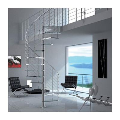 China Factory direct sales steel stair landing mild steel glass spiral staircase for sale