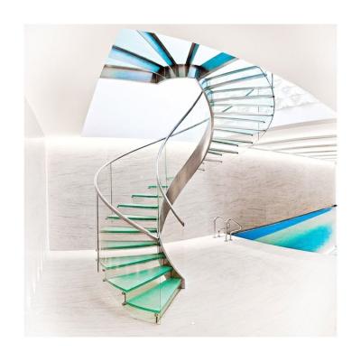 China Manufacturer stairs philippines glass spiral staircas for sale