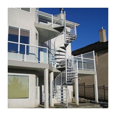 China Wrought iron stair railing baluster structural steel stair tread oak metal spiral staircase for sale