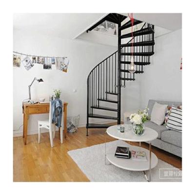 China Hammered wrought iron bars metal staircase design stainless steel spiral round stairs for sale
