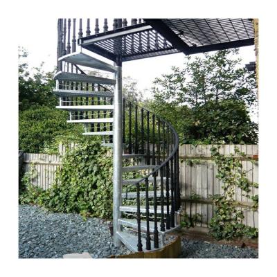 China Steel Building Spiral Staircase Metal Bird Stand Drawing Iron Stairs Railing for sale