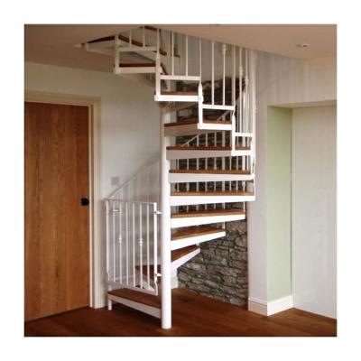 China Modern Building Spiral Staircase Rounded Wood Step Ladder Compact Spiral Staircase zu verkaufen