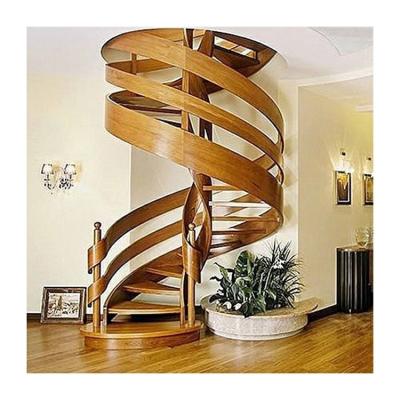 China Steel Spiral Staircase Balustrade Residential Wood Stairs WA-SSP1252 en venta