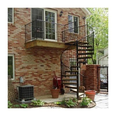 China Building Modern Spiral Staircase Outdoor Helical Stair Wood Staircase à venda