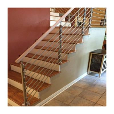 China House Rod Stair Railing Flooring Mounted With Steel Rod Fence Panels en venta