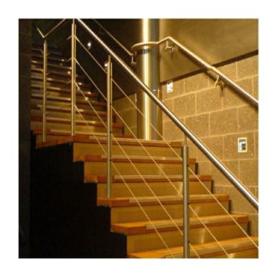 China Staircase Steel Cable Railing with 14 Gauge Fence Wire Flooring Mounted en venta