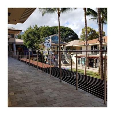 China Flooring Mounted Porch Steps Railing Stainless Cable Deck Railing Cow Fence Wire for sale