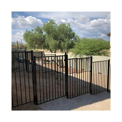 China Outdoor Wrought Iron Fence Modern Garden Decorative Metal Fence for sale
