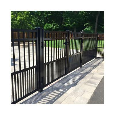 China Black Villa Wrought Iron Fence Courtyard Galvanized Wrought Garden Fence for sale