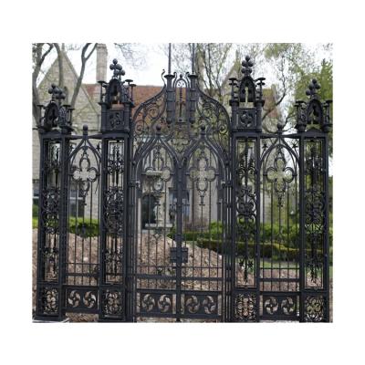 China Europe Wrought Iron Gate Iron, Villa Garden Door Village Security Rust Galvanized Outside Door à venda