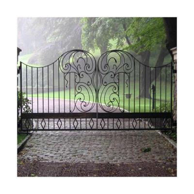 China Best Price Wholesale Supplier High Quality Double Galvanized Wrought Iron Main Entry Gate for sale
