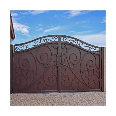 China Metal Garden Houses Front Gate Iron Main Gate Designs Galvanized Entrance Wrought Iron Gate for sale