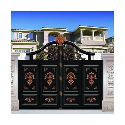 China Forged Galvanized Wrought Iron Gate Grill Iron Double Aluminum Entrance Gate for sale