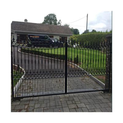 China Manual Control Wrought Iron Driveway Gate Anti theft Security Villa Swing Gates for sale