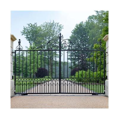China Villa Exterior Galvanized Wrought Iron Gate Main Custom Garden Aluminium Gate en venta