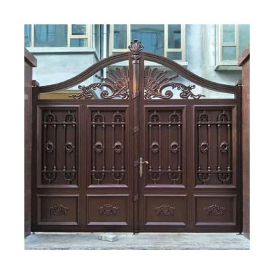 China Modern Arched Metal Garden Gates Villa Swing Wrought Iron Gate for sale