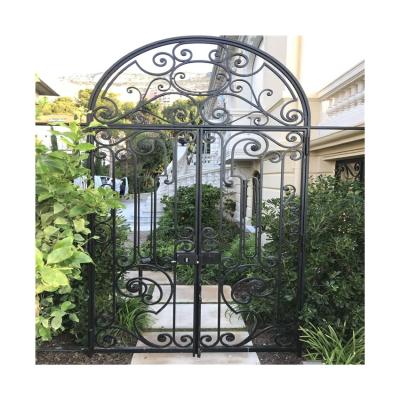 China Courtyard Galvanized Wrought Iron Gate Front Boundary Wall Gates for sale