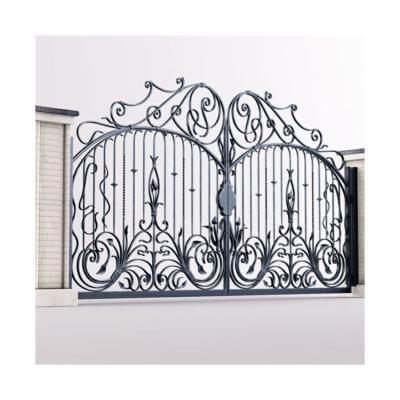China Antique Galvanized Wrought Iron Gate Main Driveway Garden Steel Gate for sale