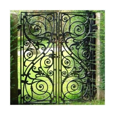 China Cast Forged Wrought Iron Door Front Main Gate Arch Grey Color Grill Design en venta
