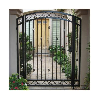 China Arch Wrought Iron Grill Door Waterproof Antique Entry French Doors à venda