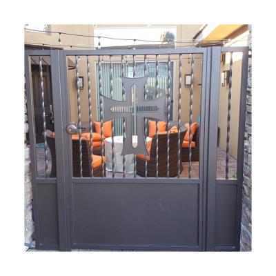 China Modern Wrought Iron Door Gate Stainless Steel Arch Main Driveway Gate for sale