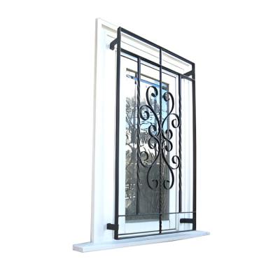 China Decorative Wrought Iron Window Easily Assembled Security Fixed Open Style for sale