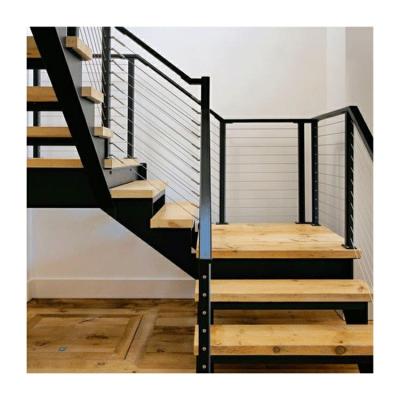 China The best height quality winding straight stair pretty wooden tread staircase for sale