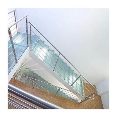 China Incredible staircase steel glass stair railing tiny straight attic staircase for sale