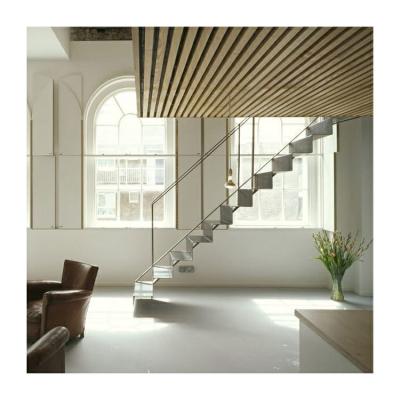Китай Pull down attic stairs galvanized steel glass railing indoor iron glass staircase продается